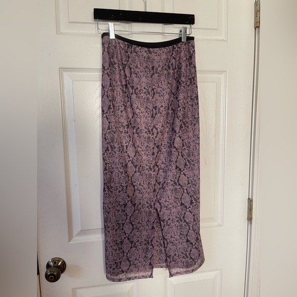 Cinq a Sept Pink Snakeskin Midi Skirt - Picture 5 of 6